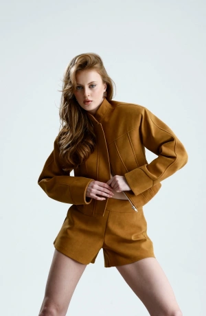 Monaco Hardal Süet Ceket