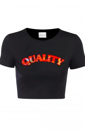 Quality Siyah Crop T-shirt