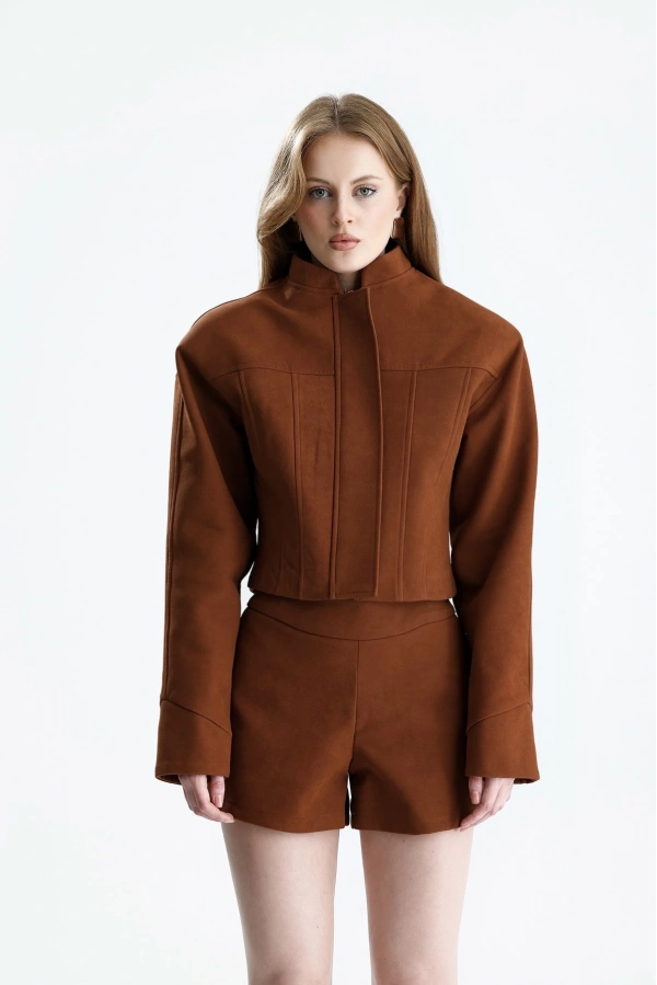 Monaco Kiremit Süet Ceket