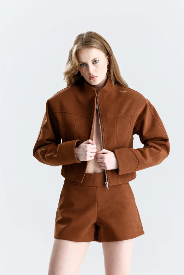 Monaco Kiremit Süet Şort