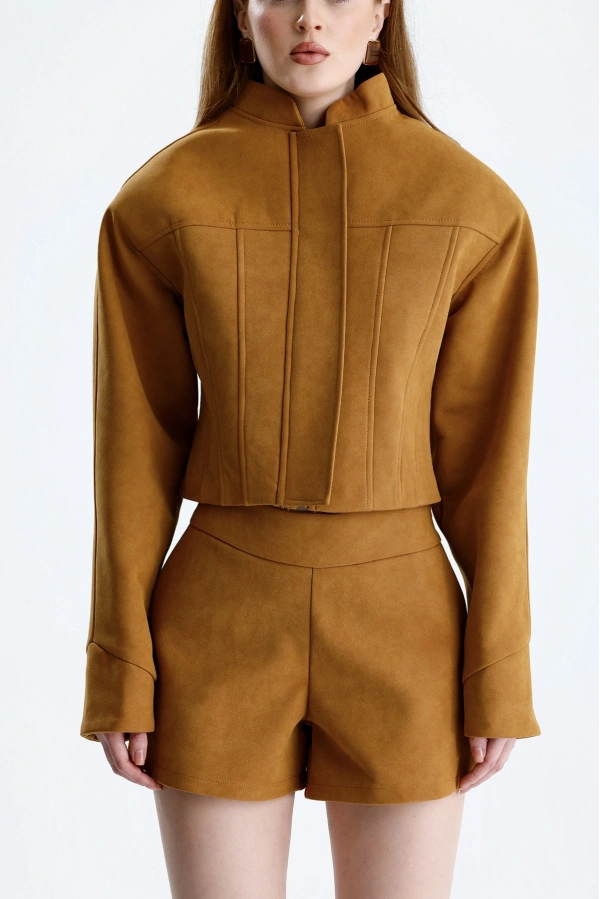 Monaco Hardal Süet Şort