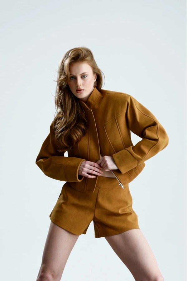 Monaco Hardal Süet Şort