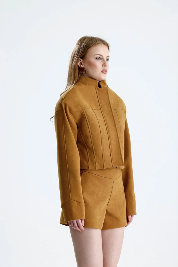 Monaco Hardal Süet Ceket