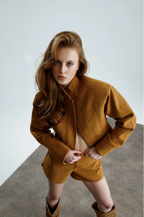 Monaco Hardal Süet Ceket