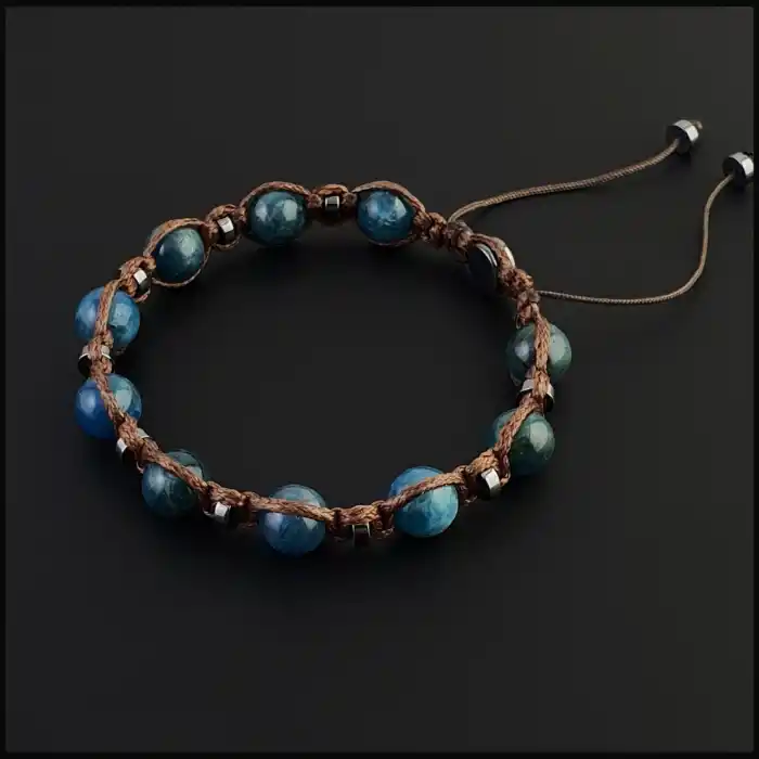 Apatit ve Hematit Taşı Makrome Bileklik