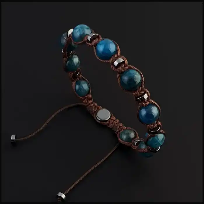 Apatit ve Hematit Taşı Makrome Bileklik