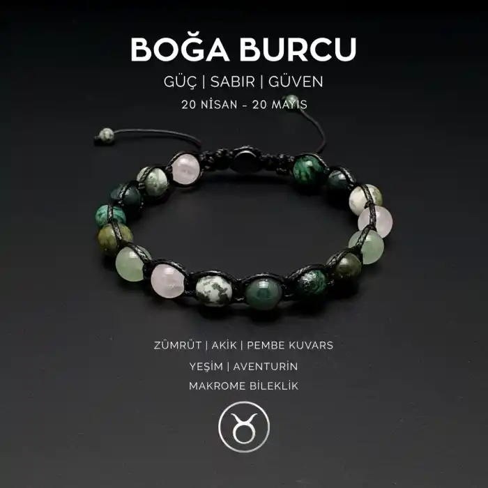 Boğa Burcu Makrome Bileklik
