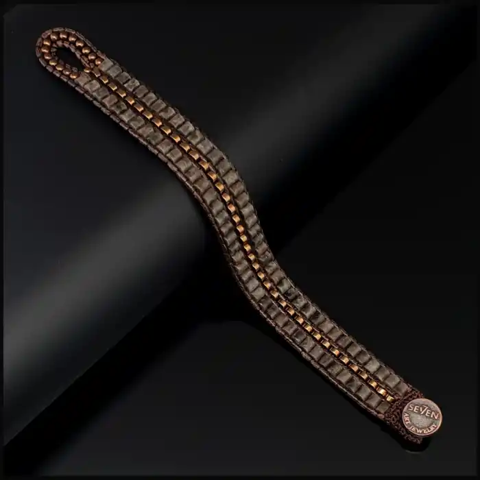 Kahverengi Jasper ve Hematit Tarz Bileklik