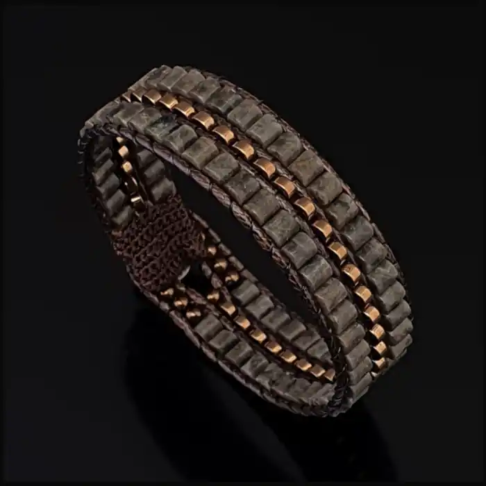 Kahverengi Jasper ve Hematit Tarz Bileklik