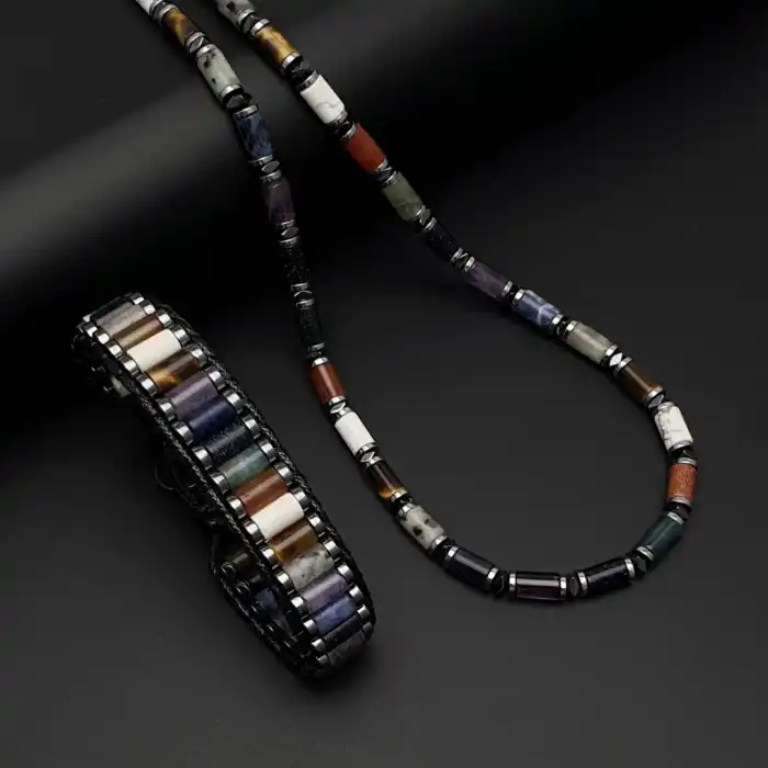 Galaksi Silindir Bileklik ve Kolye Set