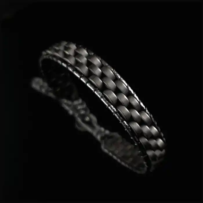 Hematit Taşı Siyah Hasır Örgü Basic Bileklik