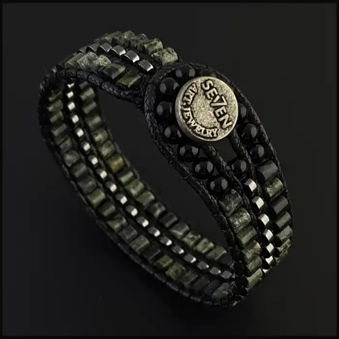 Kambamba Jasper ve Hematit Tarz Bileklik