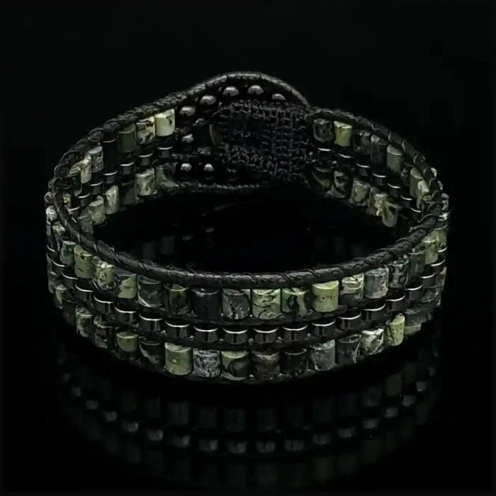 Kambamba Jasper ve Hematit Tarz Bileklik