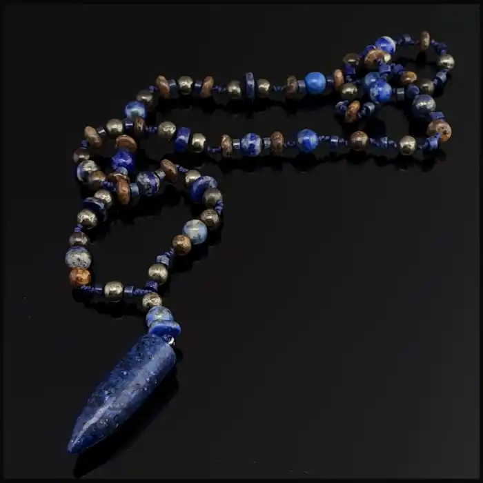 Lapis Lazuli Uçlu Bronzit Bohem Kolye