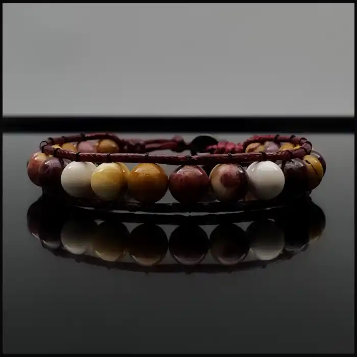 Mookait Taşı Tek Sıra Bohem Bileklik