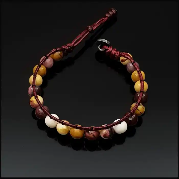 Mookait Taşı Tek Sıra Bohem Bileklik