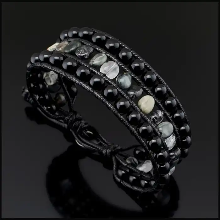 Rutil Kuvars, Kartal Gözü ve Akik Taşı Bohem Bileklik