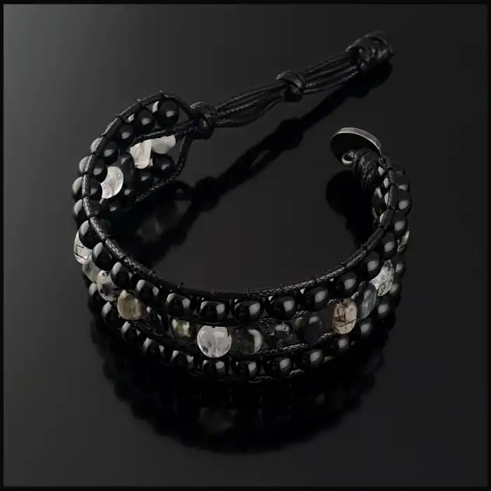 Rutil Kuvars, Kartal Gözü ve Akik Taşı Bohem Bileklik