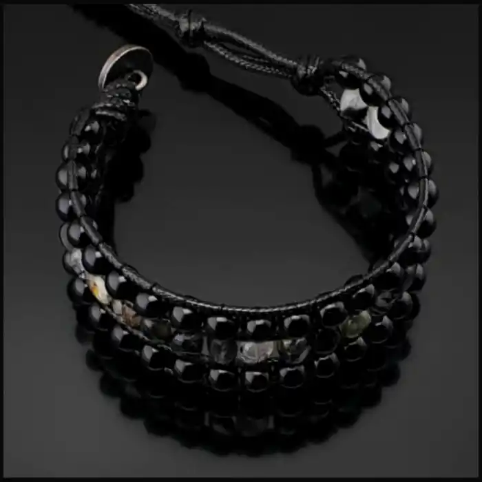 Rutil Kuvars, Kartal Gözü ve Akik Taşı Bohem Bileklik