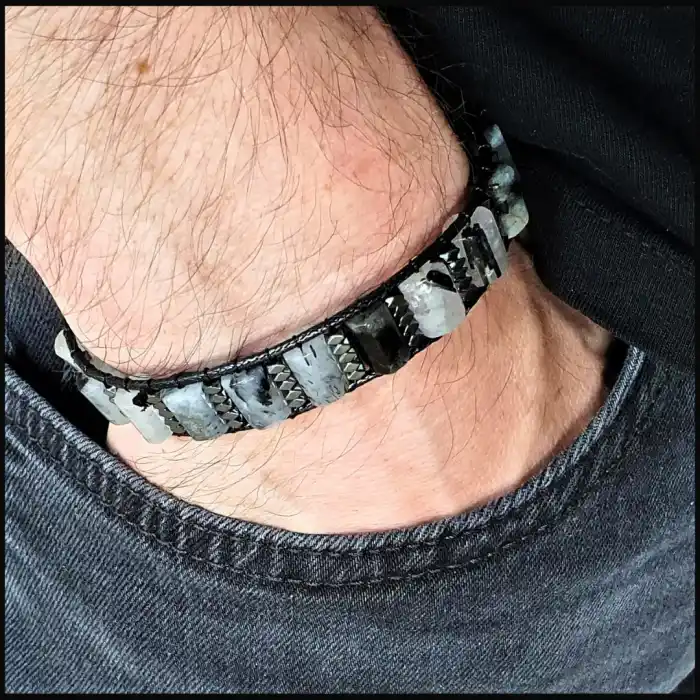 Rutil Kuvars Köşeli Silindir Bileklik