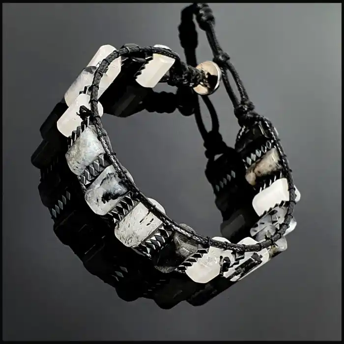 Rutil Kuvars Köşeli Silindir Bileklik