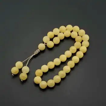 Orijinal Doğal Taş 8mm Kalsit 33lü Tesbih, Erkek Hediye, El Yapımı Tesbih