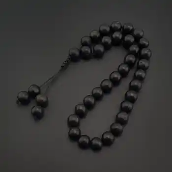 Orijinal Doğal Taş 8mm Şungit Taşı 33lü Tesbih, Erkek Hediye, El Yapımı Tesbih