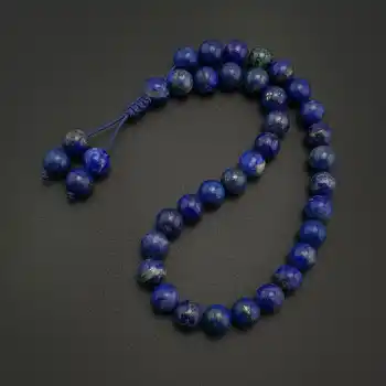 Orijinal Doğal Taş 8mm Lapis Lazuli Taşı 33lü Tesbih, Erkek Hediye, El Yapımı Tesbih