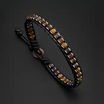 Kaplan Gözü Doğal Taş Slim Silindir Bileklik