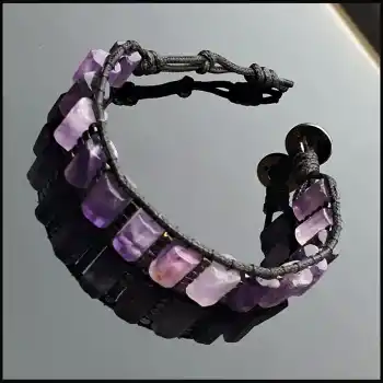 Ametist Köşeli Silindir Bileklik