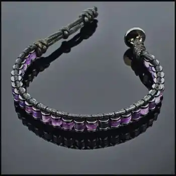 Ametist Slim Silindir Bileklik