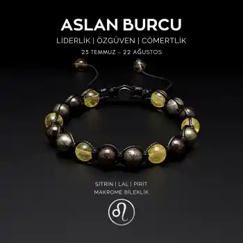Aslan Burcu Makrome Bileklik