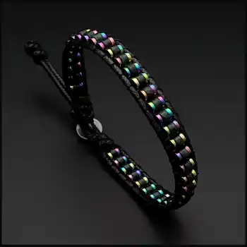 Epidot ve Hematit Taşı Slim Silindir Bileklik