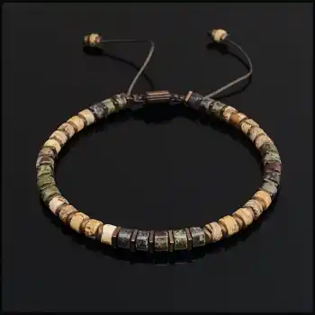 Jasper ve Kan Taşı Makrome Bileklik