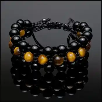 Kaplan Gözü ve Oniks Makrome Bileklik