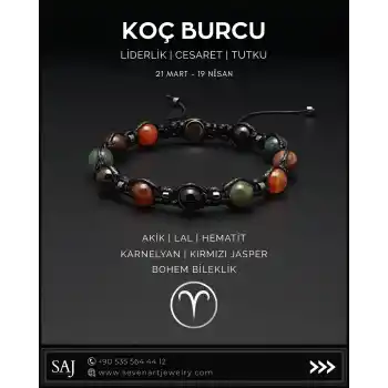 Koç Burcu Makrome Bileklik