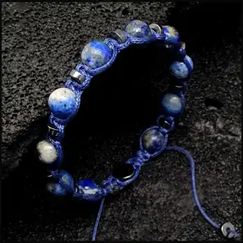 Lapis Lazuli Küre Makrome Bileklik