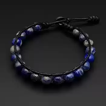 Lapis Lazuli Tek Sıra Bohem Bileklik