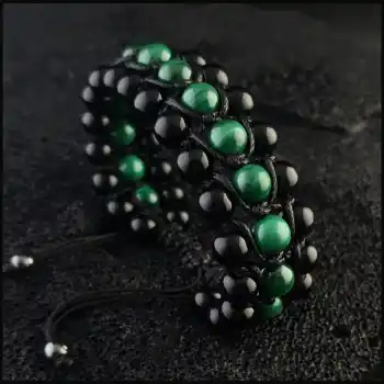 Malahit Oniks 3 Sıra Bohem Bileklik