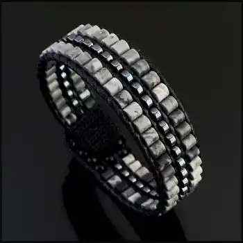 Map Jasper, Hematit ve Akik Taşı Tarz Bileklik