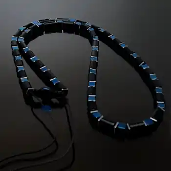 Mavi Hematit Küp ve Siyah Akik Kolye