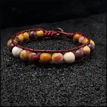 Mookait Taşı Tek Sıra Bohem Bileklik