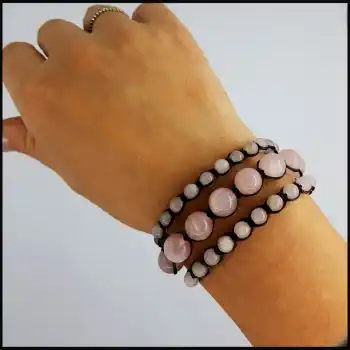 Pembe Kuvars Taşı (Aşk Taşı) Bileklik