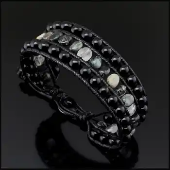 Rutil Kuvars, Kartal Gözü ve Akik Taşı Bohem Bileklik