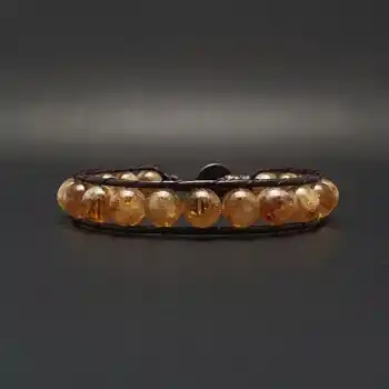 Sitrin Taşı Tek Sıra Bohem Bileklik