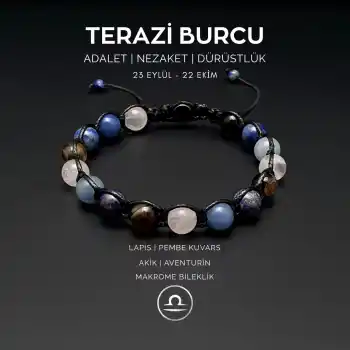Terazi Burcu Makrome Bileklik