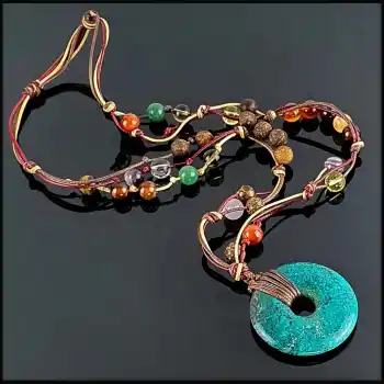 Turkuaz Kolye Ucu, Akik, Sitrin, Aventurin, Tibet Akiği, Kaplangözü Kolye
