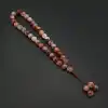 Orijinal Doğal Taş 8mm Red Fire Kuvars 33lü Tesbih, Erkek Hediye, El Yapımı Tesbih