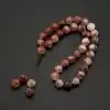 Orijinal Doğal Taş 8mm Red Fire Kuvars 33lü Tesbih, Erkek Hediye, El Yapımı Tesbih
