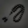 Orijinal Doğal Taş 8mm Siyah Akik 33lü Tesbih, Erkek Hediye, El Yapımı Tesbih